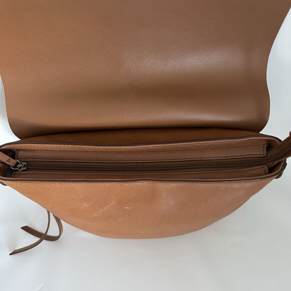 Fossil Maya Large Hobo Brown Cow Hide Leather Crossbody Bag ZB7617 - Picture 9 of 14